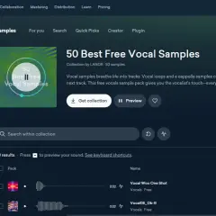 LANDR-Sammlung "50 Best Free Vocal Samples" mit kostenlosen Vocals für deine Tracks.