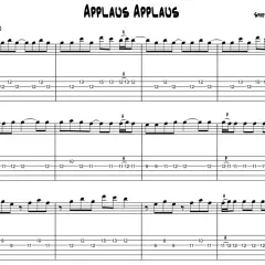 Notenblatt mit Gitarrentabulatur für "Applaus Applaus" von Sportfreunde Stiller. Zeigt die Noten für einige der besten Gitarrensolos.