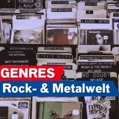 CD-Ständer mit Künstlernamen wie Nirvana, Oasis, Muse und My Chemical Romance. Entdecke die Vielfalt der Rock- & Metalwelt.