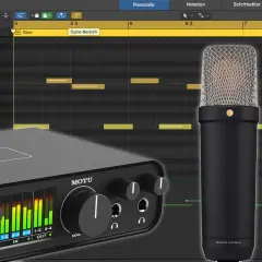 Mikrofon, Audio-Interface und Musiksoftware – alles, was du brauchst, um rap selber machen.