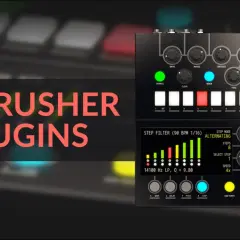 Digitale Effekte für Musikproduktion: Ein Bitcrusher VST-Plugin mit vielen Reglern und einem Step-Filter.