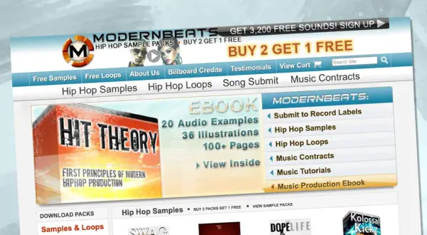 Webseite für Hip Hop Samples. Bietet E-Books, Loops und mehr. "Hit Theory" E-Book mit Produktionsprinzipien.