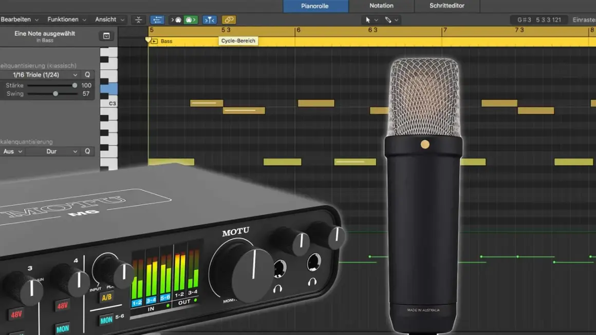 Mikrofon, Audio-Interface und Musiksoftware – alles, was du brauchst, um rap selber machen.