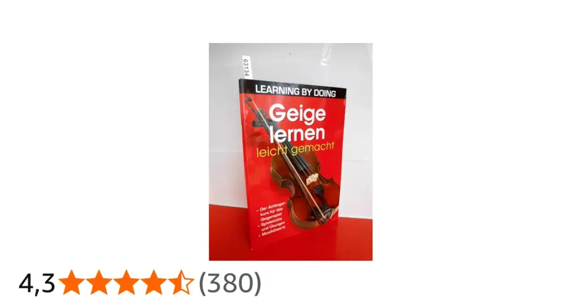 Buchcover "Geige lernen leicht gemacht" mit einer Geige und einem Bogen. Ideal für Anfänger, die das Geige spielen lernen möchten.