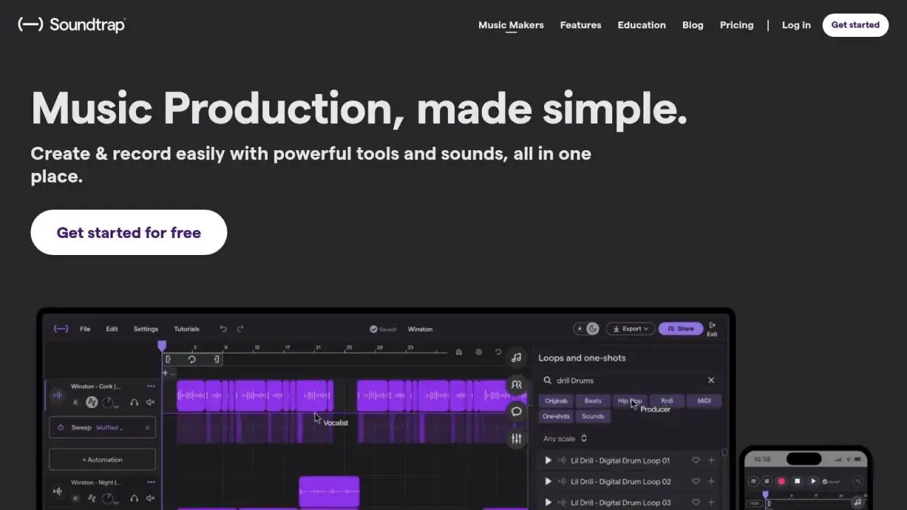 Soundtrap: Ein beat programm f&uuml;r einfache Musikproduktion. Erstelle und nimm Musik mit leistungsstarken Tools auf.