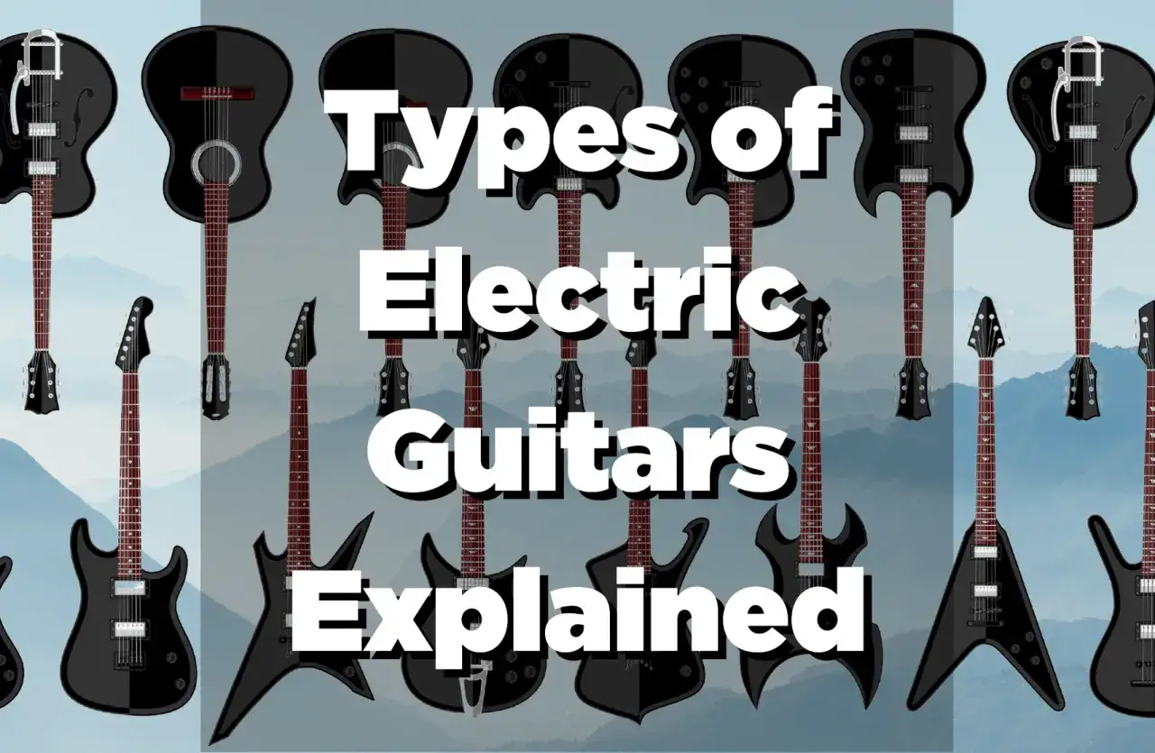 Vielfalt an E-Gitarrentypen, von klassischen Formen bis zu modernen Designs, erkl&auml;rt.