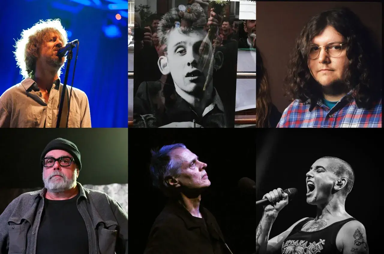 Sechs verstorbene Rockmusiker: Mark Lanegan, Ian Curtis, Mark Linkous, Grant Hart, David Berman, Sinéad O'Connor.